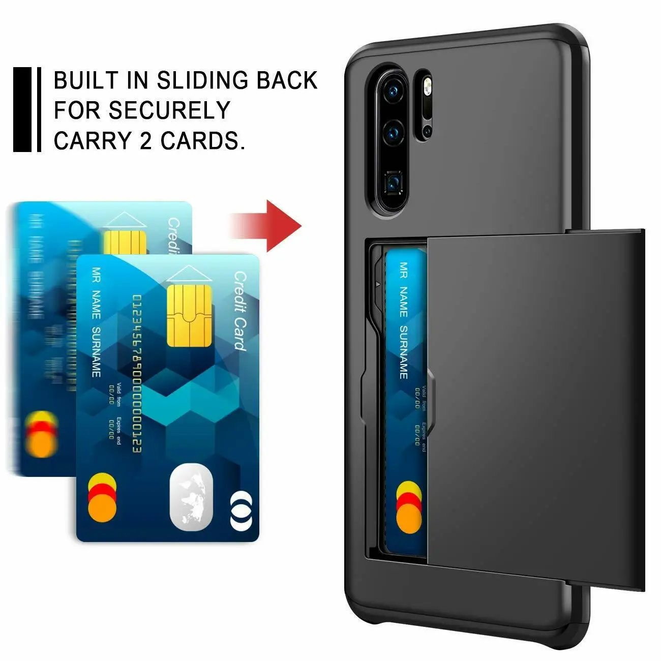 

For P30 PRO Huawei Wallet Sliding Card Slot Case For Huawei P30/P30 PRO Shockproof Armor Case Cover Coque Funda Bumper Capa