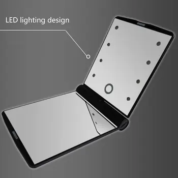 

Led Makeup Mirror With Light Makeup Mirror Luminous Mirror 8Led Folding Makeup Mirror Led Small Mirror