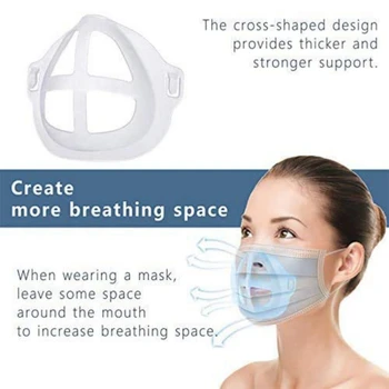 

1/5 PCS 3D Mouth Mask Support Breathing Assist Help Mask Inner Cushion Bracket Grade Food Silicone Mask Holder Breathable Valve