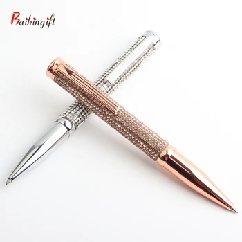 

Baikingift Diamond Crystal Pen Ballpoint Pen Ring Wedding Office 0.7mm Student Stationery for gift Custom logo