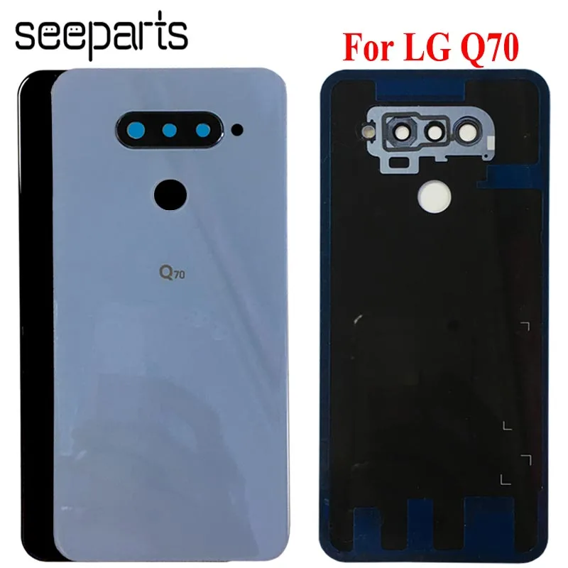 

NEW Glass For LG Q70 Battery Cover Rear Door Back Housing Case Middle Chassis Replacement Parts For LG Q70 Back Cover Wiht Lens