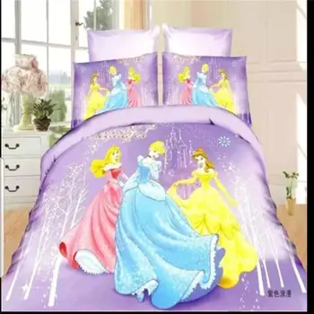 

Disney Princess Bedding Set Twin Size Bed Sheets For Kids Quilt Duvet Covers Single Bedroom Decor Girls Home 3D Print Children's