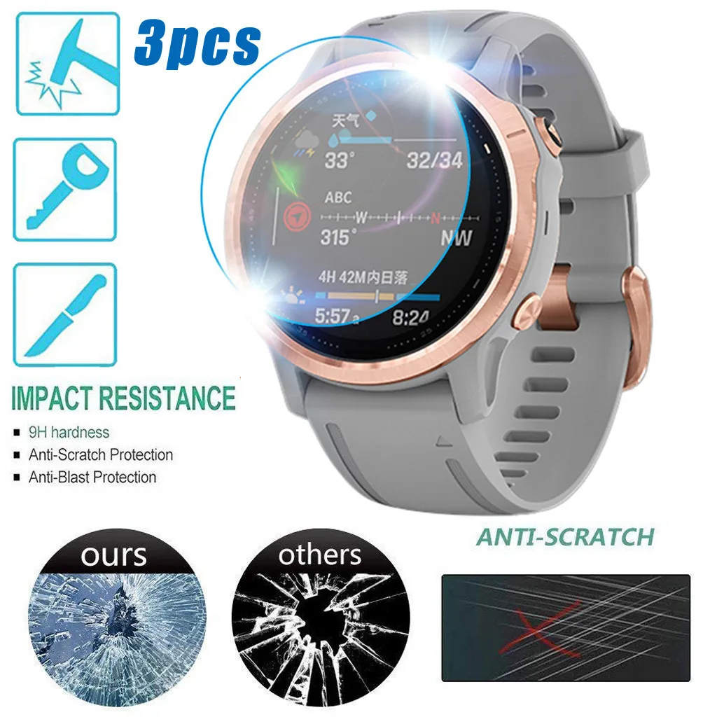 3 шт Взрывозащищенная защитная пленка из термополиуретана пленка для Garmin FENIX 6S Pro smart watch защита экрана прозрачная защитная пленка для экрана