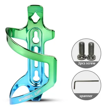 

WHEEL UP Bicycle Water Bottle Cage Aluminum Alloy Dual Color MTB Road Bike Bottle Holder Cycling Equipment Blue Green
