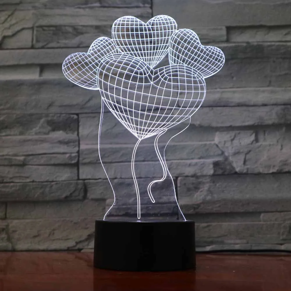 [Семь Неоновые] Monm День Святого Валентина подарок ко Дню Святого Валентина, любовь, цветок, 7 видов цветов 3D настольная лампа Новинка Светодиодный ночной Светильник Тысячелетний сокол светильник