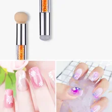 Цветочный узор из нержавеющей стали для штамповки ногтей пластины двуглавый дизайн ногтей ручка ПВХ скребок