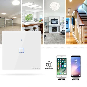

2020Sonoff Smart Wireless Controller Switch Home Wall Light Touch WIFI LED Lamp Remote Light AppTouch Control Smart Switch Work