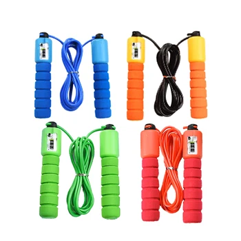 

4 Pcs Electronic Counting Jump Rope Skipping Rope Fitness Workout Weight Bearing Sports Accessories for Gym Training Game