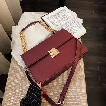 

Bag Female New Fashion Solid Color Chain Bag Shoulder Crossbody Bags