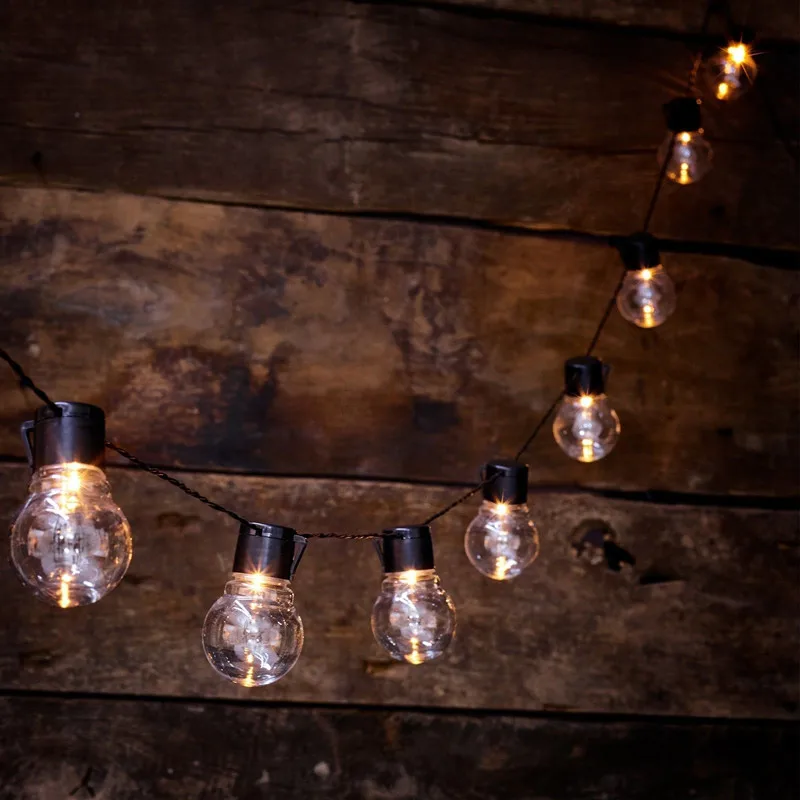 

10/20 LED Globe Bulb Light String Battery Power Wedding Fairy Garland String Christmas Party LED Lights Decoration
