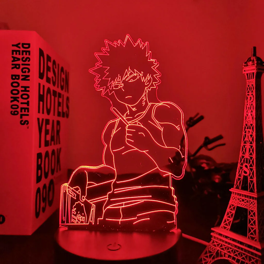 cool night lights 3d Light Bakugo My Hero Academia for Bedroom Decor Birthday Gift Manga Gadget My Hero Academia Katsuki Bakugo Lamp Anime night lights for adults