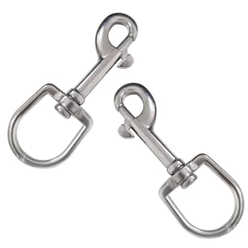 

316 Stainless Steel metal Bolt Hook Buckle Round safety buckle key chains for camping climbing hiking tie-downs lifting ropes
