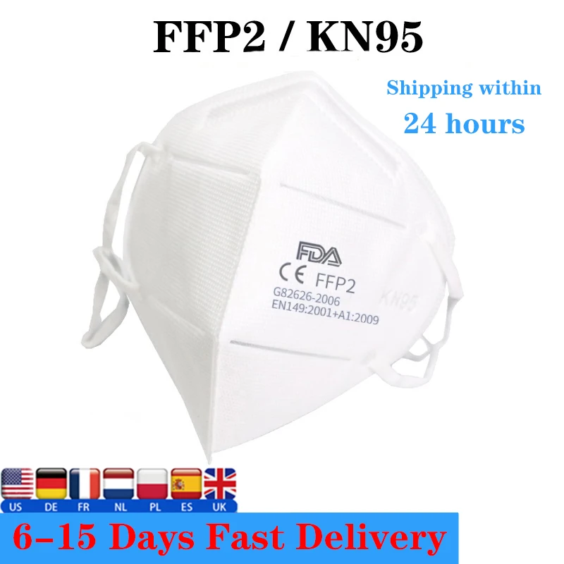 

10pcs KN95/FFP2 Face Masks 5Layer PM2.5 Anti-fog Breathable Mouth Mask Equivalent FFP3 / N95 Masks