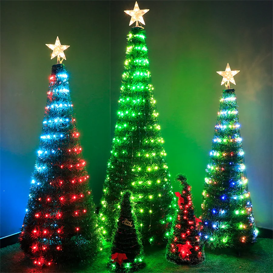 

1.5/1.8M RGB Changeable Christmas Tree With Remote Artificial Christmas Trees Complete Set Merry Christmas Decoration