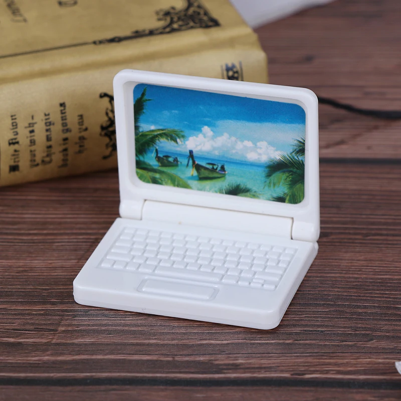

Random Color Creative gift Dollhouse Miniature Modern Computer Furniture For Children Toy Furniture for Dolls laptop computer