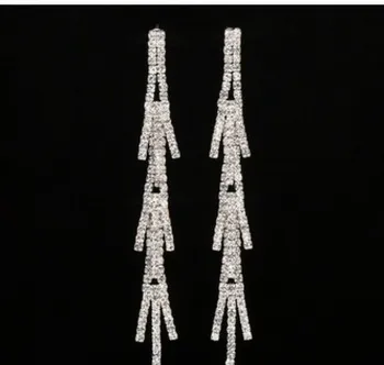 

2 pairs /bag low up quality chaming Crystal diamond 925 silver lady's earings up-market gift free shippng 6.5ir