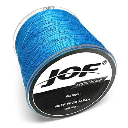 JOF 4 нити 500 м ПЭ плетеная рыболовная леска морская соленая ловля карпа плетение супер сильная - Цвет: Blue