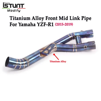 

Slip On For Yamaha YZF-R1 r1 2015 2016 2017 2018 2019 Motorcycle Exhaust Escape Modified Titanium Alloy Front Middle Link Pipe