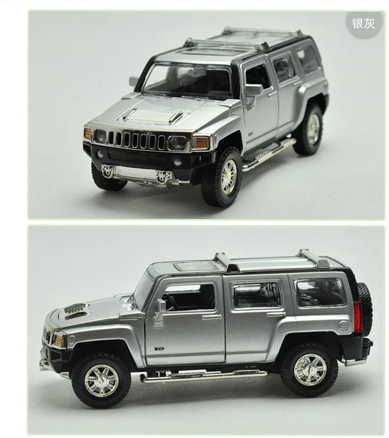 1:32 из сплава с высокой имитацией Hummer H3 звук и светильник для внедорожника может открыть дверь развивающая игрушка для мальчиков модель автомобиля для подарков