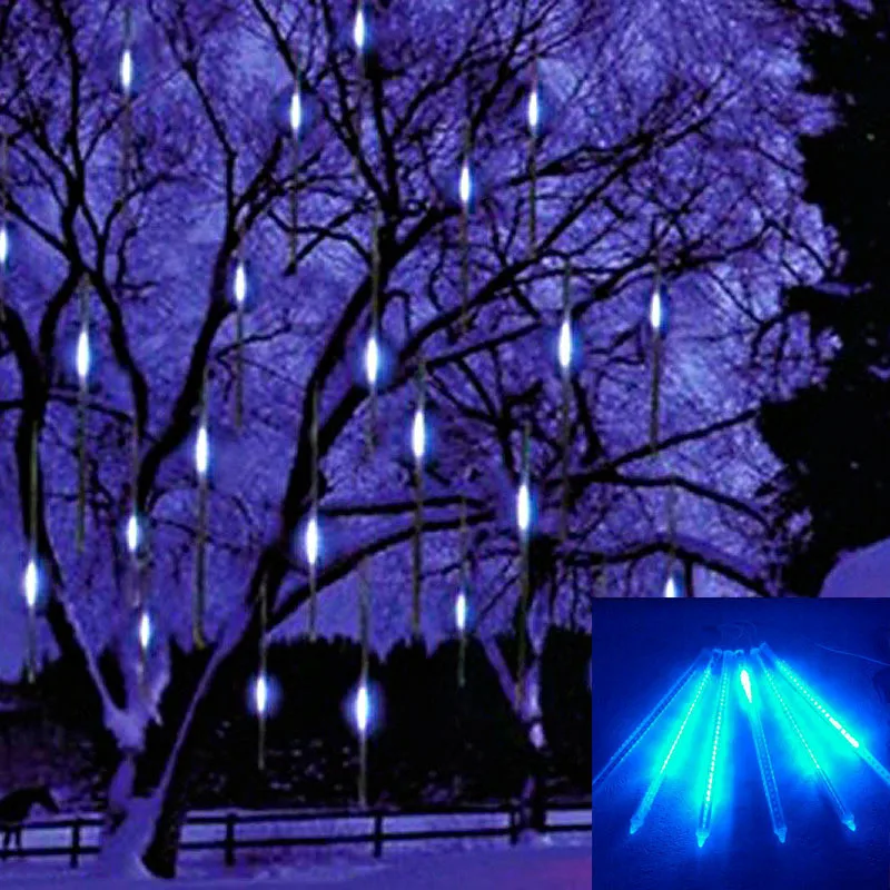 8 шт./компл. AC100-240V светодиодный Рождественский свет Свадебная вечеринка сад Рождественская струнная лампа 30 см метеоритный дождь трубы многоцветные