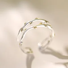 Амулеты оливковое дерево ветка листья Открытое кольцо для женщин девушка обручальные кольца регулируемое; кулак палец ювелирные изделия Рождество