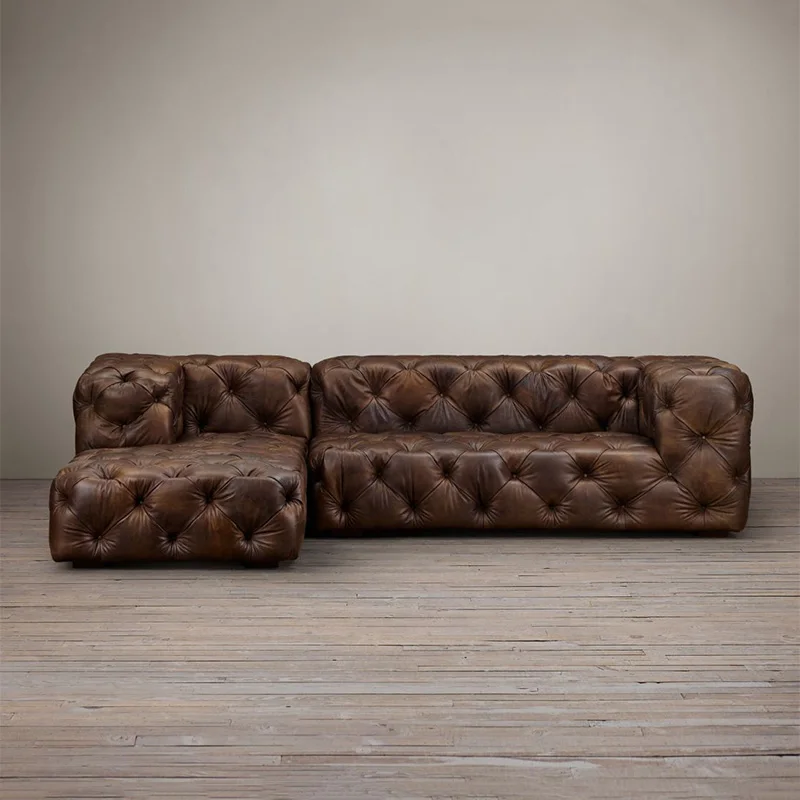 Гостиная диван набор диван мебель кровать muebles de sala Честерфилд кресло Giovanni+ 2 местный натуральная кожа диван Кама буфами на рукавах asiento