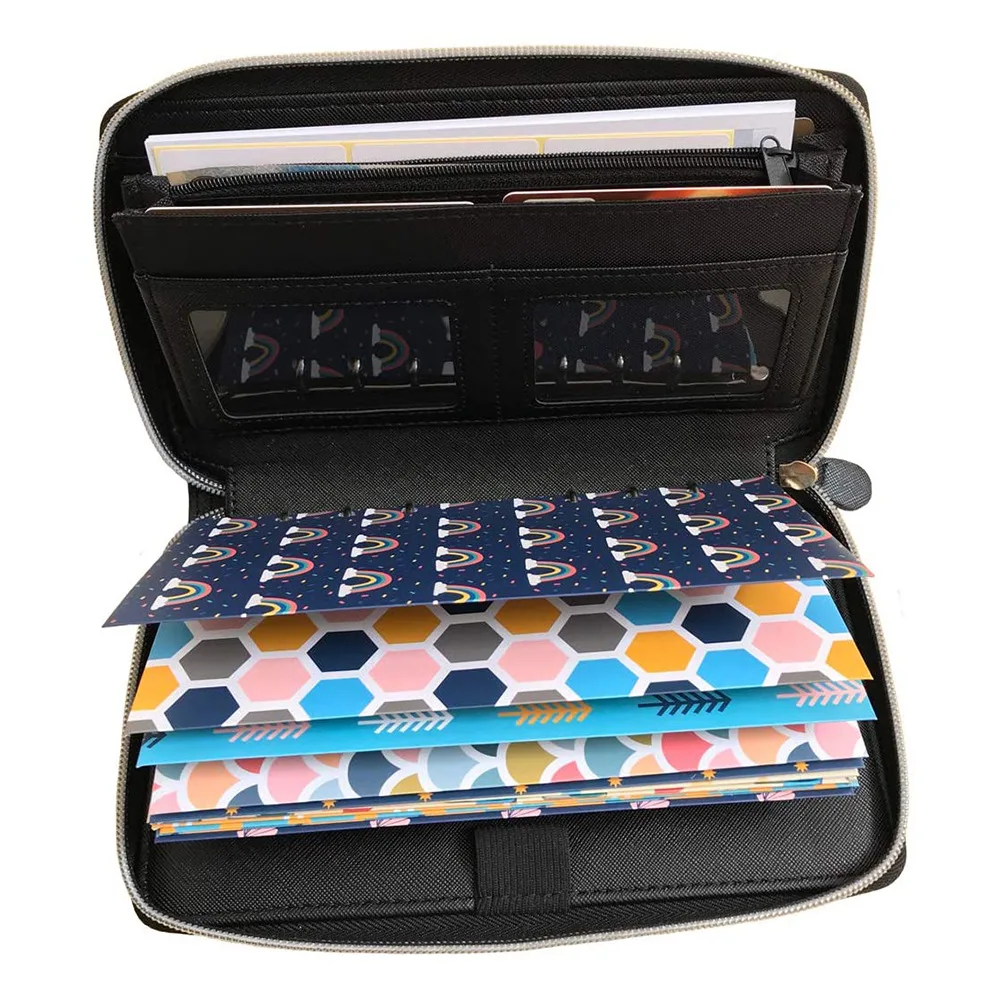 6 Borselli Portadocumenti A5 23x17.8 Cm - Portavalori Per Contanti, Documenti, Carte | Tessuto Oxford Nero - Foto 2