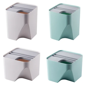 

Kitchen Trash Can Stacked Sorting Trash Bin Recycling Bin Household Dry and Wet Separation Waste Bin Rubbish Bin for Bathroom