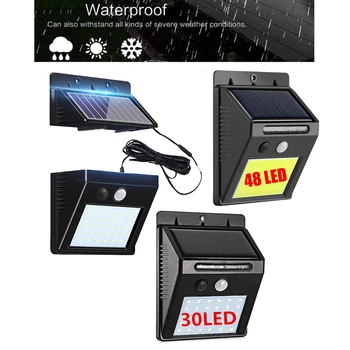 

48/30 LED PIR Motion Sensor Solar Light Waterproof Outdoors Energy Saving Street LED Lamp Yard Path Solar Garden Light integrate
