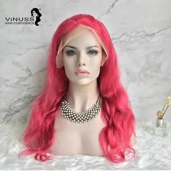 

Vinuss Pink transparent Lace Front Human Hair Wigs Pre Plucked Brazilian Human Hair Wigs For Black Women 150% 180% density