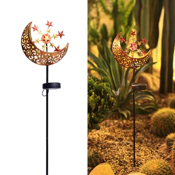 

Solar Powered Energy LED Moon Star solar Lawn Light Outdoor solar Lamp Hollow Out Seneitive Light Sensor IP66 for Yard Home Deco