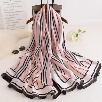 

Luxury Brand Silk Scarves Women Spring Autumn Real Versatile Warm Shawl Scarf Soft Gauze Kerchief Wholesale chiffon hijab