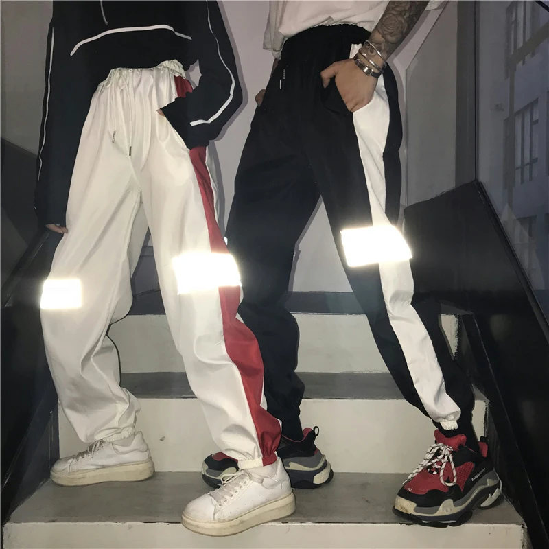 

2020 pants women's fashion strange girl pants simple and casual wild color matching contrast loose trousers