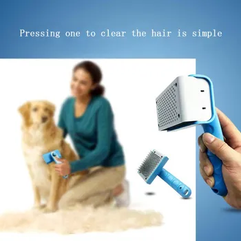

Pet Automatic Hair Removal Comb Multi-Functional Self Cleaning Slicker Brush Grooming Brush Automatic Remove Hair Knot