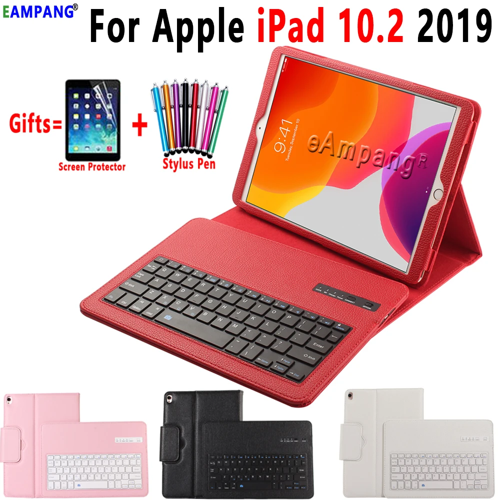Чехол для клавиатуры iPad 10 2 Bluetooth Keyobard чехол Apple 7 7th Generation A2197 A2200 A2198 A2232 кожаный
