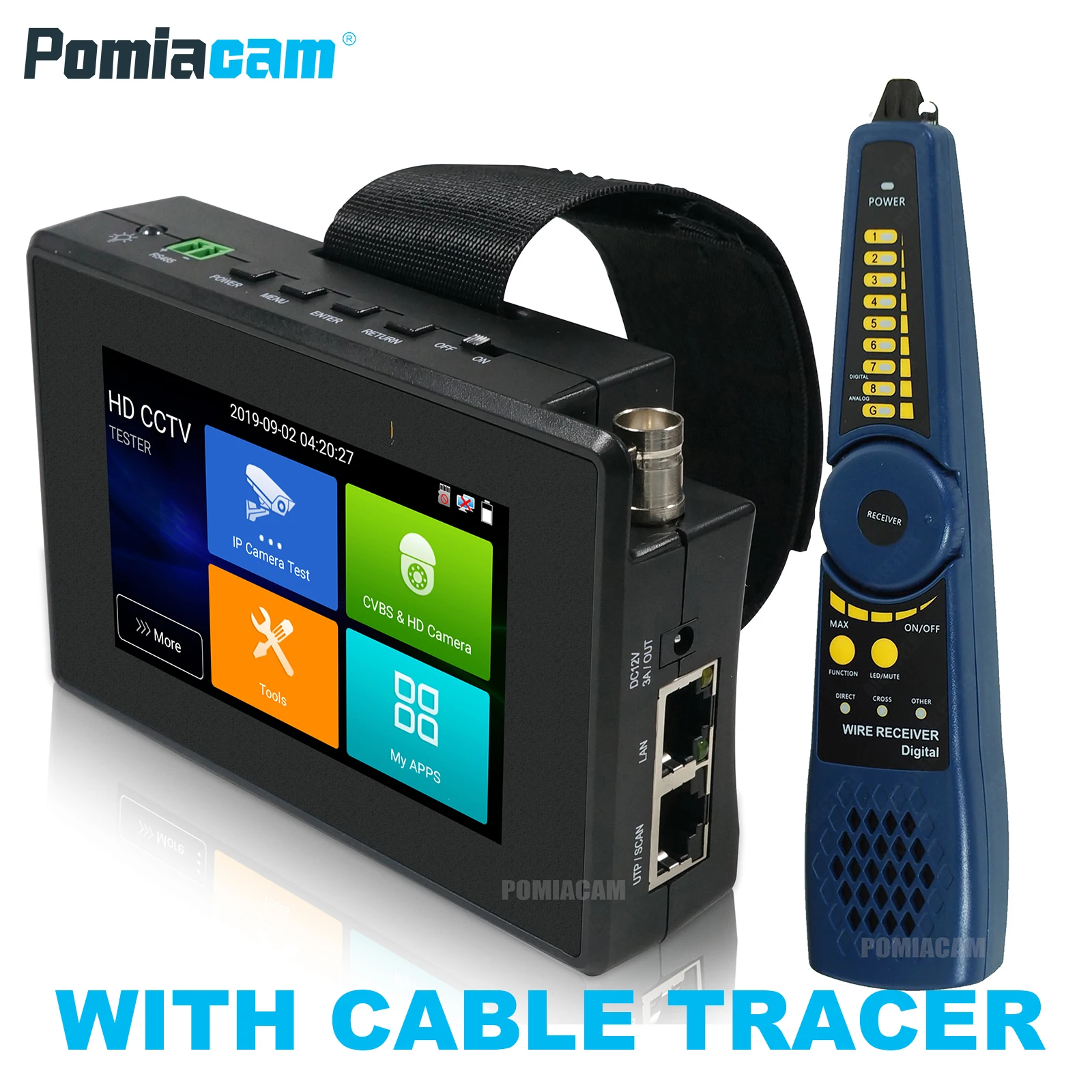IPC1800SN 4 дюйма 4K H265 IP камера тестер 8 Мп AHD TVI CVI CVBS CCTV монитор с кабелем tracer Rapid ONVIF IPC