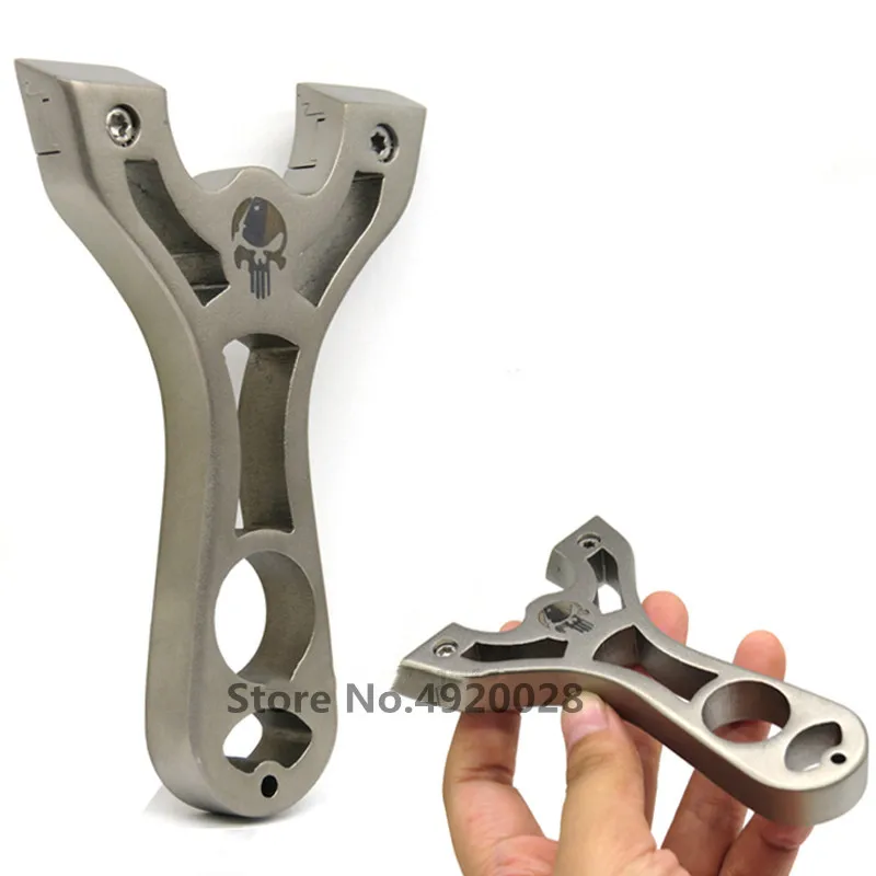 

Powerful Stainless Steel Slingshot Precise Shooting Outdoor Handle Hunting Catapult with Flat Rubber Band