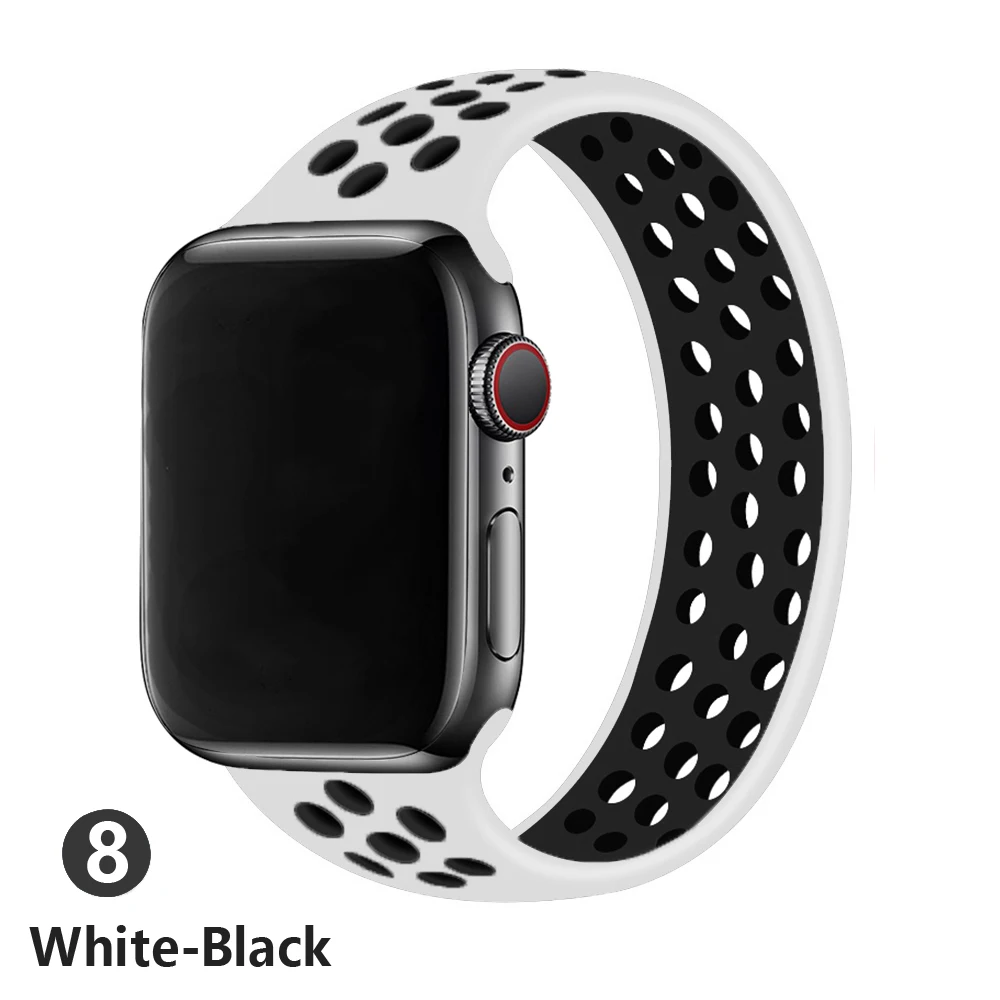 Solo Loop strap For Apple Watch Band 44mm 40mm 38mm 42mm Breathable silicone Elastic Belt bracelet band iWatch Series 3 4 5 SE 6 Solo Loop strap For Apple Watch Band 44mm 40mm 38mm 42mm Breathable silicone Elastic Belt bracelet band iWatch Series 3 4 5 SE 6