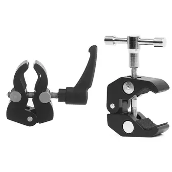 

Friction Arm Small Super Clamp Crab Pliers Clip Small-Size 4.9cm with Super Clamp with 1/4Inch-20 and 3/8Inch-16 Thread