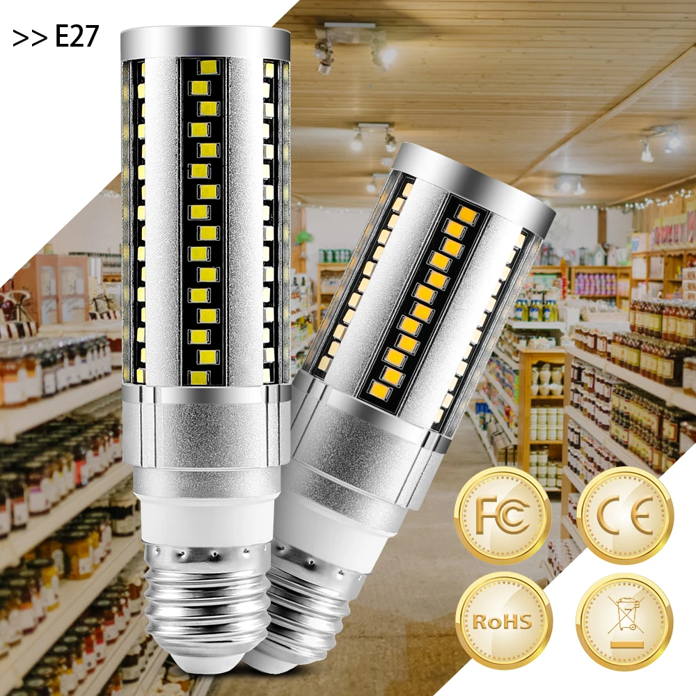 

DuuToo E27 Candle Lamp Ampoule LED 220V Corn Light 20W 15W No Flicker Lamp Bulb Led 240V Workshop Supermarket Lampe Chandelier