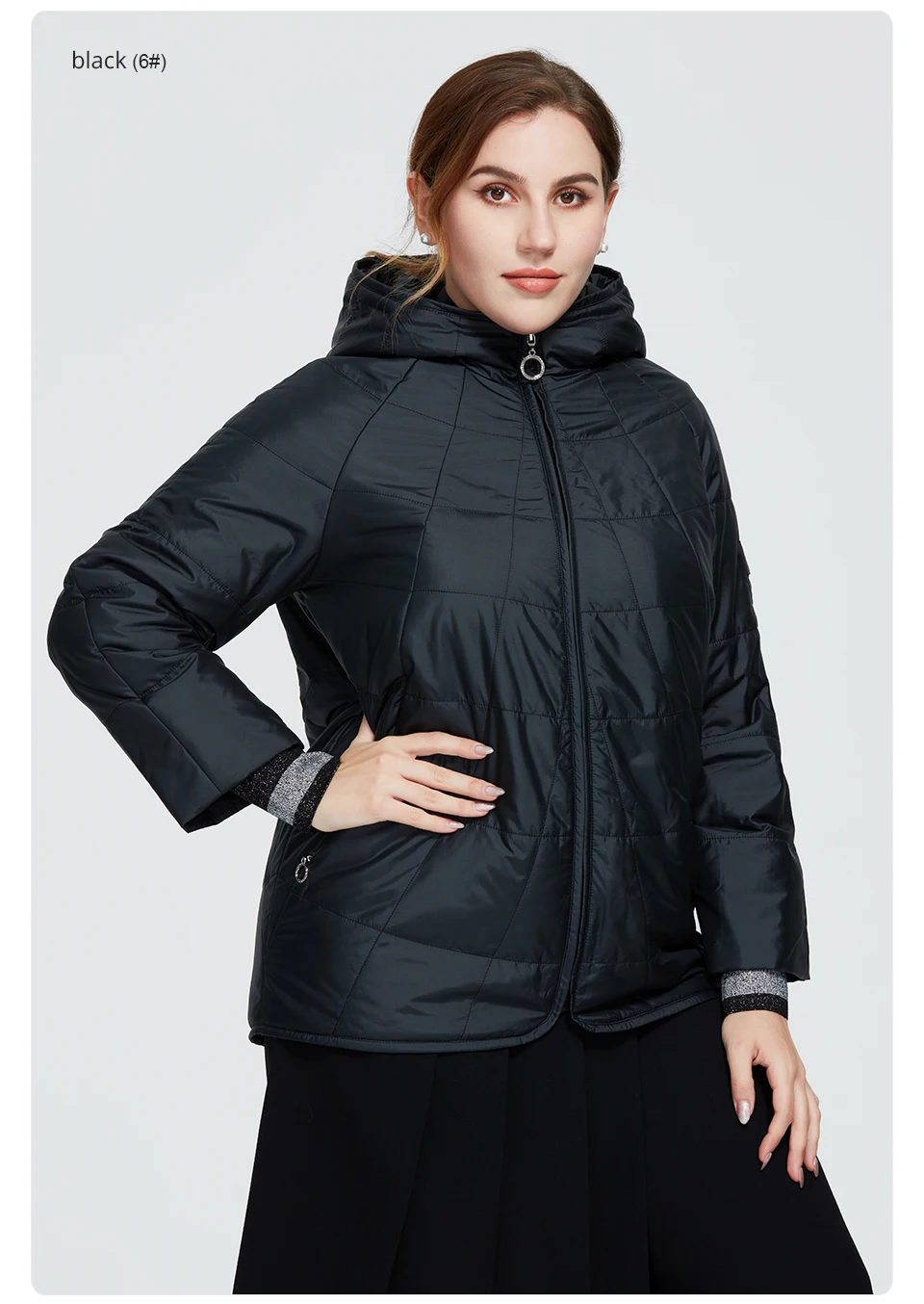 Astrid 2020 New Autumn Winter Womens coat women Windproof warm parka Plaid fashion Jacket hood large sizes female clothing 9385