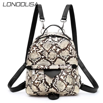 

Girls Fashion Female Casual Animal Print Shoulder Backpack for Women 2020high Quality Snake Leopard Backpack PU Leather Knapsack