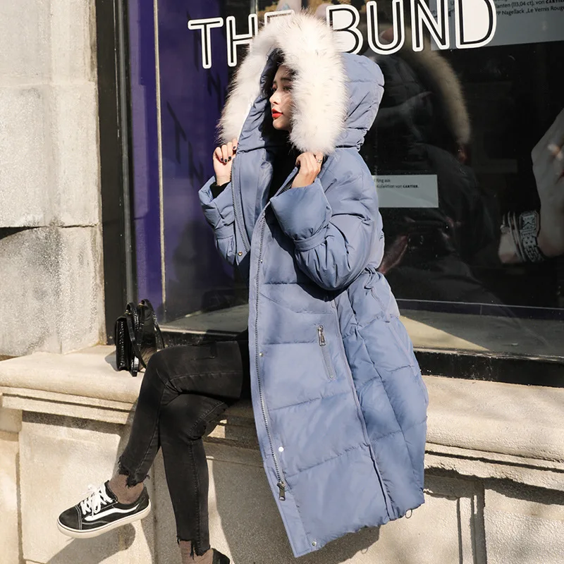 

Women's down Jacket Cotton-padded Clothes Coat Thick Warm Cotton-padded Jacket 2019 Winter New Style Loose-Fit X-long Large Size