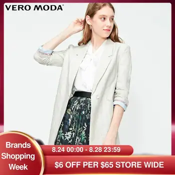 

Vero Moda Women's Linen Letter Stitching Slim Suit Jacket | 319308513