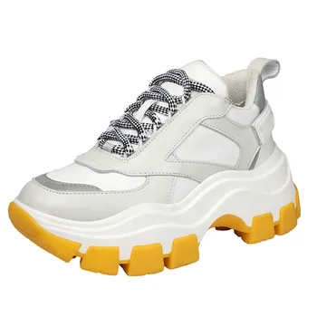 

Summer Shoes Round Toe Women Sneakers Cross-Tied Woman Flats Thick Bottom Female Shoes Casual Patchwork Women Popular Sneakers
