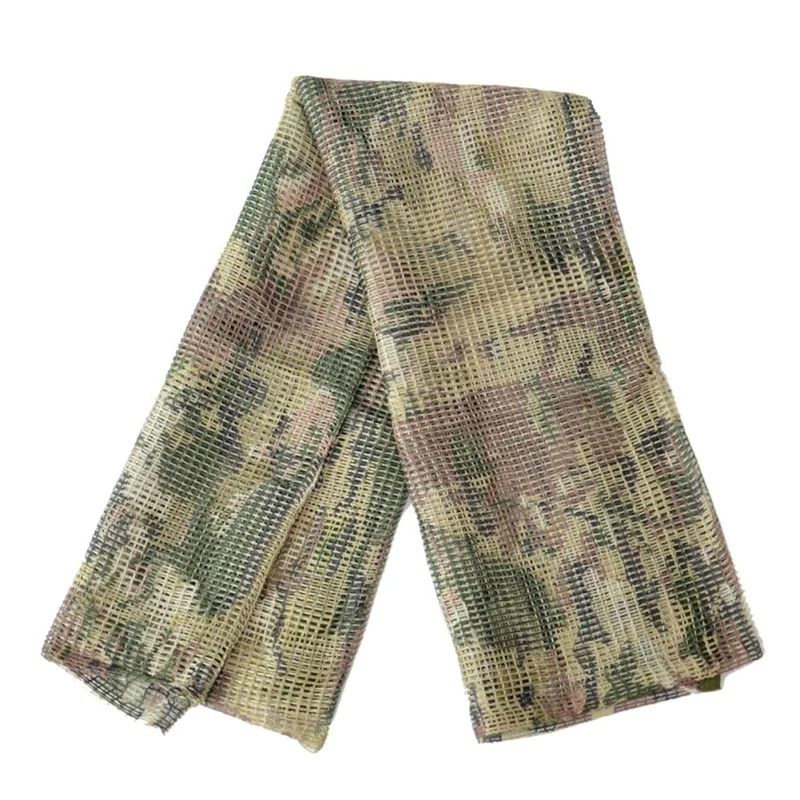 

Military Camouflage Tactical Mesh Scarf Sniper Face Scarf Veil Camping Hunting Breathable Headband Mesh Net Scarf Sportswear