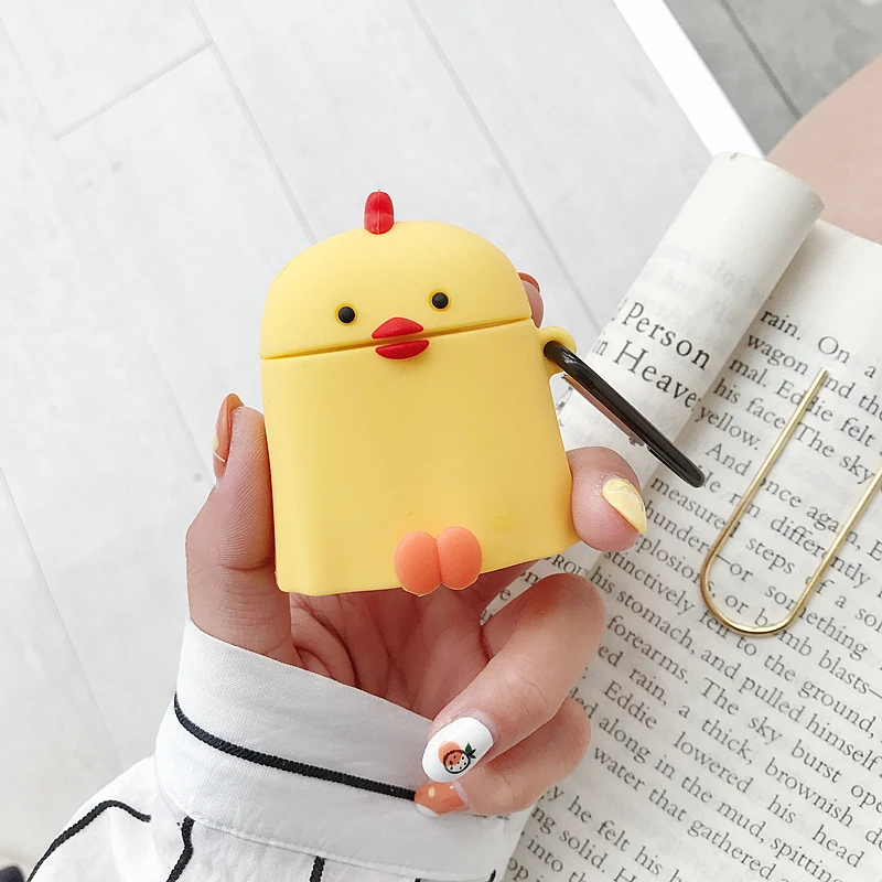 

Chicken for apple Airpods case protection Cover Airpods Wireless Bluetooth Headset earphone Case fall-prevention case with hook