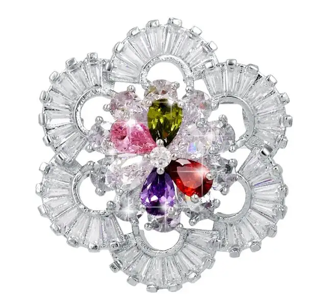 XD8483 colorful Baiduqiandu Искрящийся фианит CZ Хрустальный цветок броши булавка леди CZ ювелирные изделия - Окраска металла: XD8483 colorful