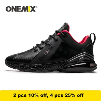

ONEMIX Winter Sneakers For Men Running Shoes For Women Outdoor Jogging Shoes Shock Absorption Cushion Soft Leather Sport Shoes