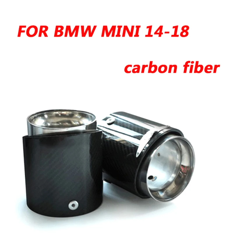 

For BMW MINI 14-18 Steel End Carbon Fiber Pipe Car Exhaust Muffler Tip Pipe 2 PIECES